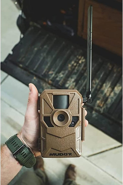 MUDDY Merge 3-Pack Cellular Trail Cameras – 26MP, LTE Dual SIM, Color Night Vision, App Control – Includes 3 Cameras for Ultimate Coverage, SD Cards, and Cleaning Cloth (3PK)
