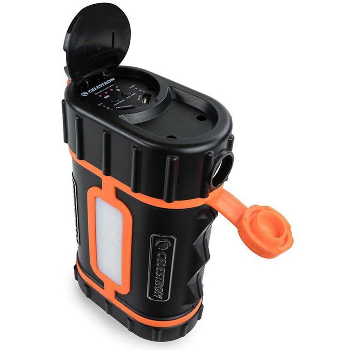 Celestron - PowerTank Lithium Pro Telescope Battery – Rechargeable Portable 12V Power Supply for Computerized Telescopes – 17 Hour Capacity/ 158.74Wh - Red/White LED Light - 2 USB Ports