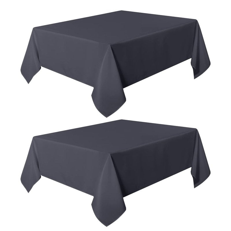 sancua 2 Pack Dark Grey Tablecloth 54 x 54 Inch, Stain and Wrinkle Resistant Square Table Cloth - Washable Polyester Table Cover for Dining Tables, Buffet Parties and Camping
