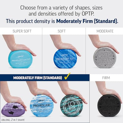 OPTP PRO-ROLLER Standard Density Foam Roller - Durable Roller for Back Massage, Deep Tissue Foam Roller Exercises, Stretching, Fitness, Yoga and Pilates - 36 Inches by 6 Inches, Blue