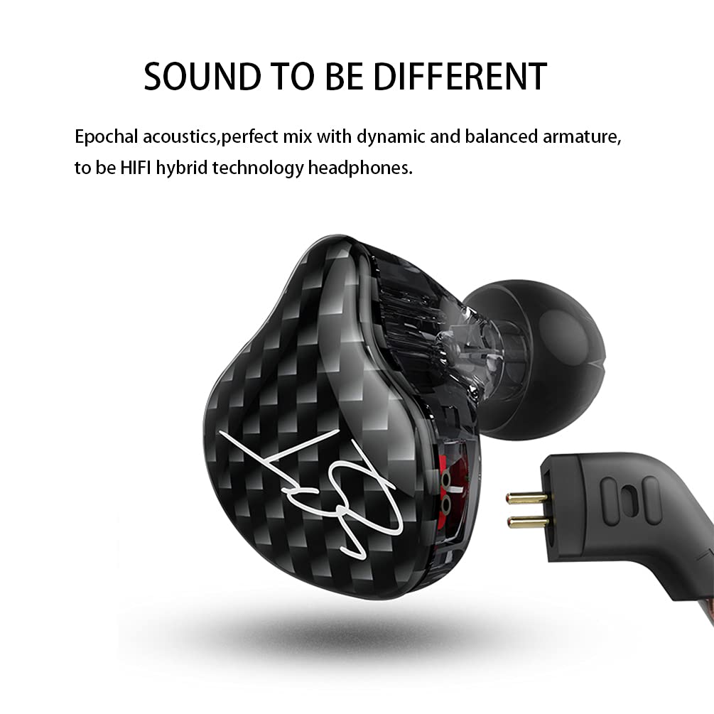 KZ ZST 1BA 1DD in Ear Earphone Clear HiFi Monitor Earbuds Wired Sport Gaming Earphone for Musician Singer Audiophile