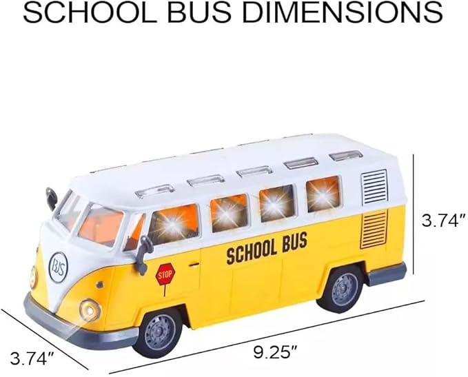 RC School Bus for Kids - Remote Control Toy Classic School Bus with LED Lights 1:30 High Simulation 4 Channel City Bus Vehicle Christmas Birthday Gift for Kids Boys Girls Age 3-6