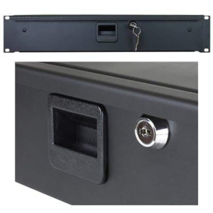 Penn Elcom 3233LK 3 Space (3U) Steel Rack Drawer with Slam Latch & Keyed Lock, 15.25 Inch Deep