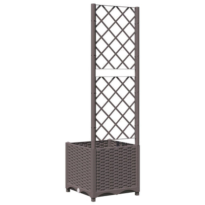 QZZCED Square Garden Planter with Trellis, 15.7 x 15.7 Inches Base, 53.5 Inches Tall, Modern Matte Finish Outdoor Planter for Climbing Plants, Flowers, Patios, Balconies, Durable