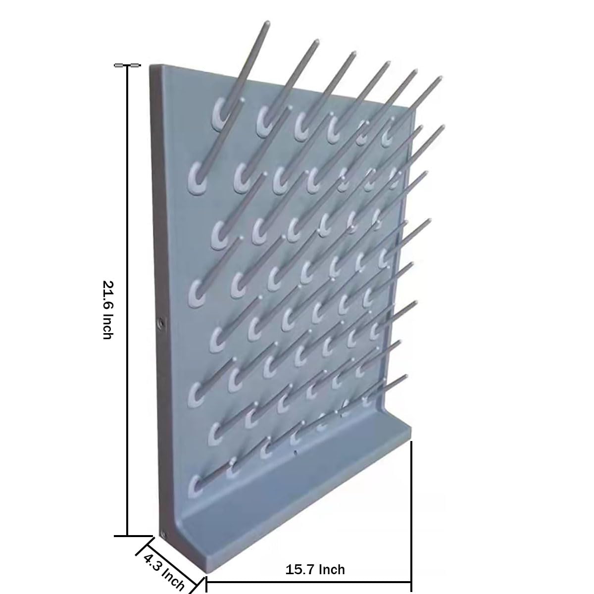 Heytaful Lab Drying Racks Pegboard Bench-top Wall-Mount Laboratory Glassware Cleaning Polyethylene Equipment (52 Grey)