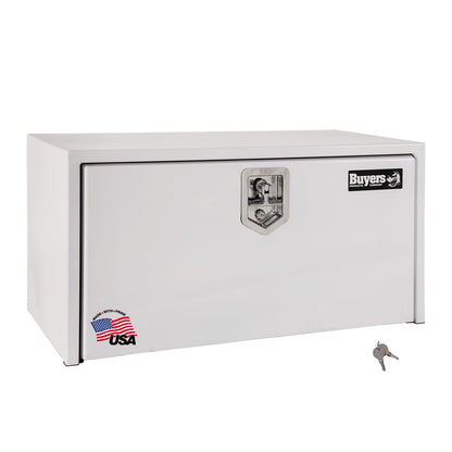 Buyers Products 1703400 White Steel Underbody Truck Tool Box, 14 x 16 x 24, Made in USA, 14 Ga Steel, Locking Stainless Latch, Weather-Resistant, Powder-Coated, Secure Storage for Work Trucks