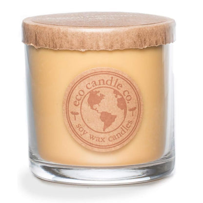 Eco Candle Co. Recycled Candle, Caramel Rum Cake, 6 oz. - Scents of Caramel, Rum, Maple, Almond, Pear, & Vanilla - 100% Soy Wax, No Lead, Kraft Paper Label & Lid, Hand Poured, Midwest Grown Soybeans