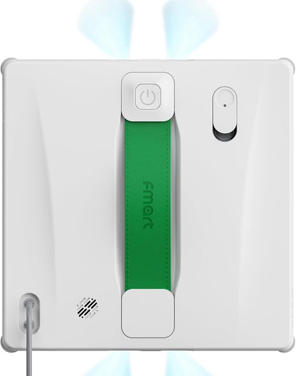 FMART W8 Mini Window Cleaning Robot, 4-Way Ultrasonic Spray, 8000Pa Suction, Ultra-Slim 2.36 in, Edge-Cleaning Route, Smart Path Planning, 9-Stage Safety, App & Remote Control