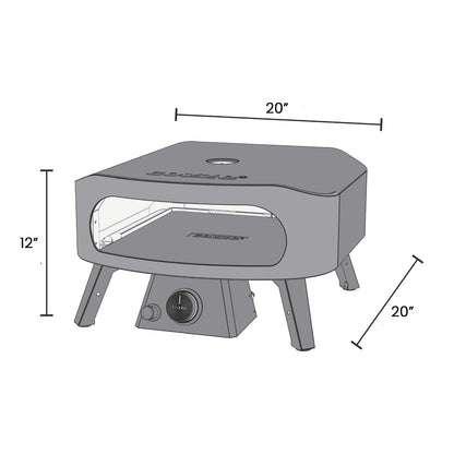 Cozze 13" Classic Portable Outdoor Pizza Oven - Fire & Stonebaked 13 Inch Pizzas in 60 Seconds - 28mbar Propane Gas Oven, Oven Door, Cordierite Pizza Stone, Built-in Thermometer, Gas Hose & Regulator