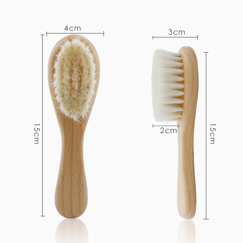 Natural Soft Wool Bristles Dry Facial Cleansing Brush, 6" Face Skin Care Exfoliating Scrub Brush, 2 Pack Wood Handle Face Brush Cleanser.