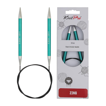 KnitPro Zing Fixed Circular Needles 16" (40cm) | US Size 11 (8mm)