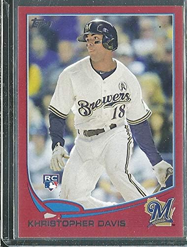 2013 Topps #360 Khristopher Khris Davis Target Red Parallel Rookie Card Oakland A's Milwaukee Brewers