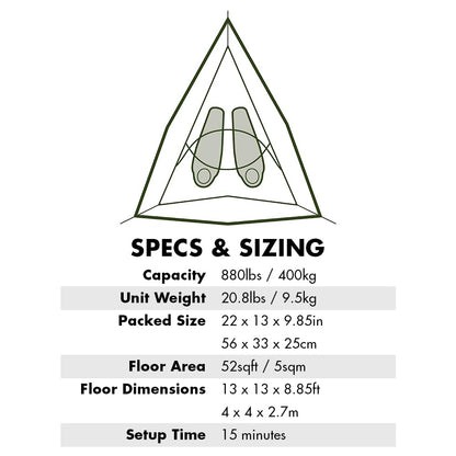 Tentsile Connect V3 2-Person Tree Tent Hammock, The Original Tree Tent Company, 880 Pound Capacity, Portable Treehouse, Heavy Duty Ratchets Included, Designed in The UK (Safari Brown)
