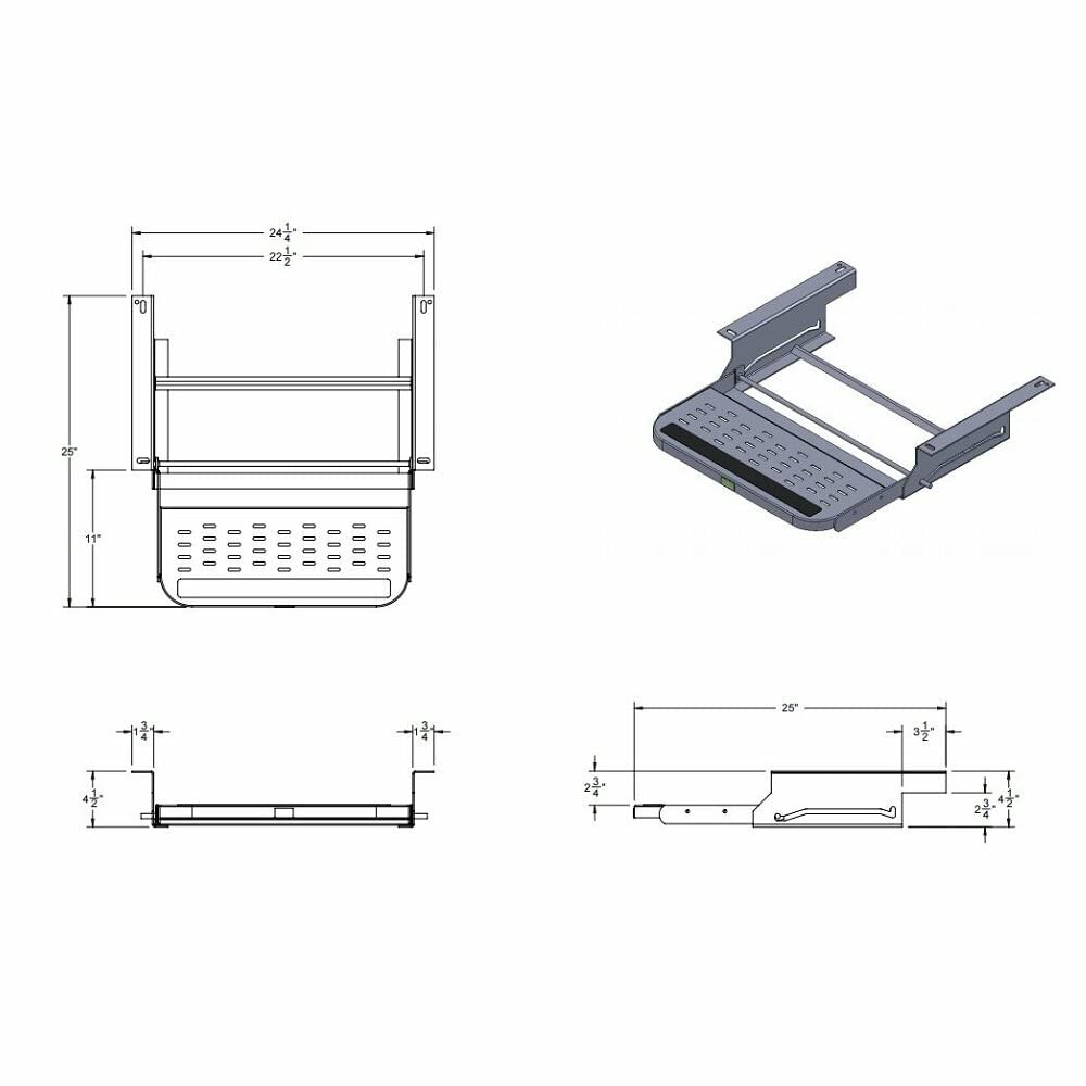 Stromberg Carlson Manual RV Step SMFP-1220 – Foldable Camper Stairs for Trailer, Portable Single Pull Out Platform for RV, Rust Resistant Construction, Exterior Camper Step, 20" Wide Non-Skid Design