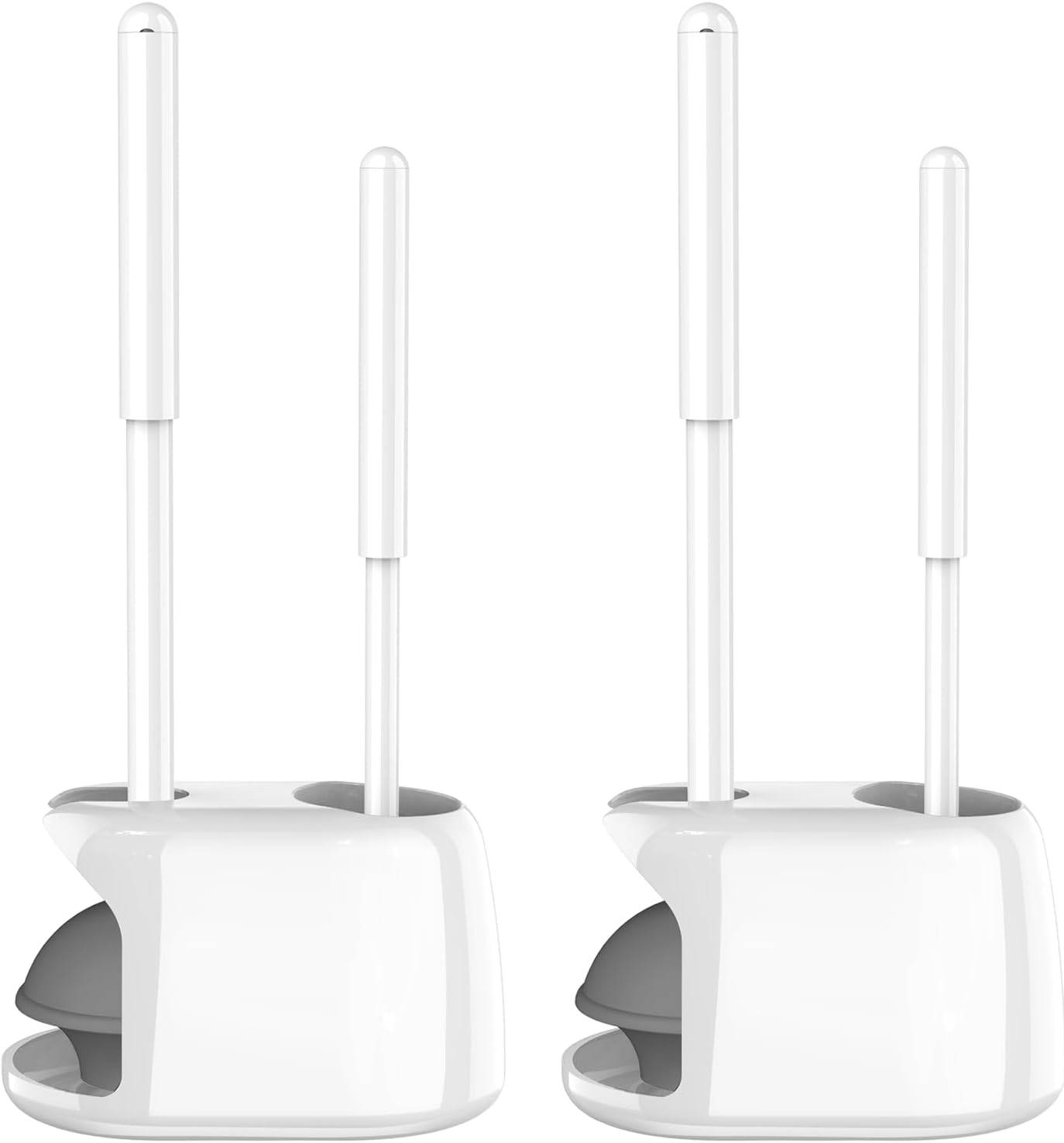 SetSail Toilet Brush and Plunger Set | Heavy-Duty Bathroom Cleaning Tools - 2 Pack, White
