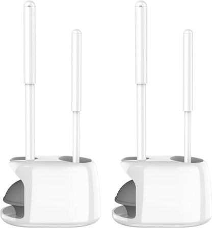 SetSail Toilet Brush and Plunger Set | Heavy-Duty Bathroom Cleaning Tools - 2 Pack, White