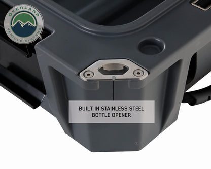 Overland Vehicle Systems 40100011 Dark Gray 95 QT Dry Box Storage with Drain and Bottle Opener | Waterproof Seal | Heavy-Duty Latches and Nylon Handles | Keeps Gear Safe, Dry and Organized