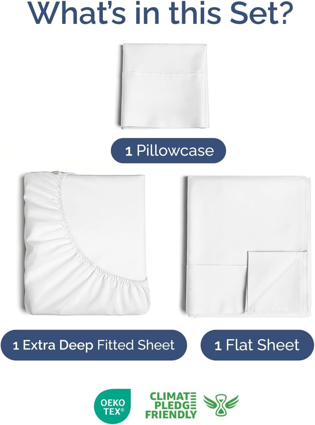 Ultra Soft Extra Deep Twin Sheet Set by Comfy Hotel | 3-Piece Breathable Cooling Bedding - Fits 18-24 Inch Mattresses - Wrinkle & Fade Resistant - White