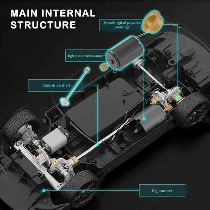 RC Drift Car 1:14 4WD 40KM/H High Speed RC Racing Car with LED Lights 2 Batteries Drifting and Racing Tires for Adults (Blue)