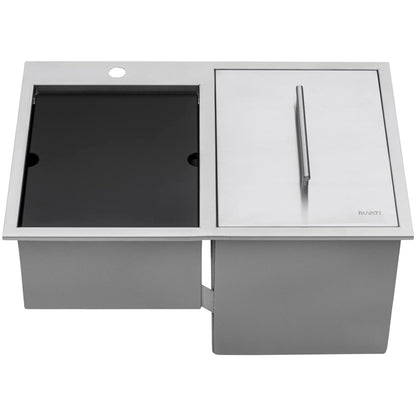 Ruvati Ice Chest and Outdoor Sink BBQ Grill 29 x 20 inch Topmount Insulated T-316 Stainless Steel - RVQ6290