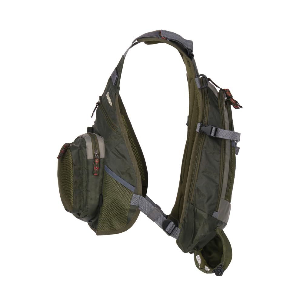 Snowbee Fly Vest Backpack – One‑Size Adjustable Fly Fishing Vest with Built‑in Expandable Backpack, 840D Rip‑Stop Waterproof Fabric & Multiple Gear Pockets for River & Bank Anglers