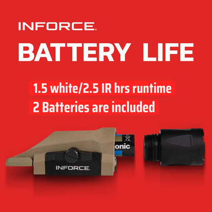 Inforce WML Gen 3 LED Weapon Light, White/IR LED, 450 Lumens, Black, IF71013 (Dark Earth)