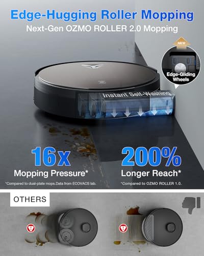 ECOVACS DEEBOT X11 OmniCyclone Robot Vacuum and Mop, PowerBoost Charging, OZMO Roller 2.0 Instant Self-Washing Mop, 19,500Pa Blast Suction, Bagless OmniCyclone Station, AIVI 3D Smart Navigation