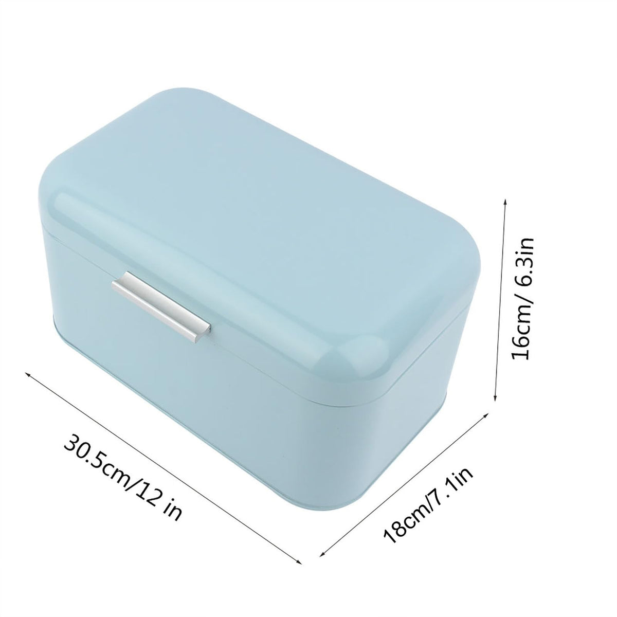 Buachois Large Bread Box,Iron Bread Box with Lid,Metal Bread Storage Bin,Bread Keeper Container,Bread Containers Storage,Modern Solid Color Retro Style,for Kitchen Counter (B)