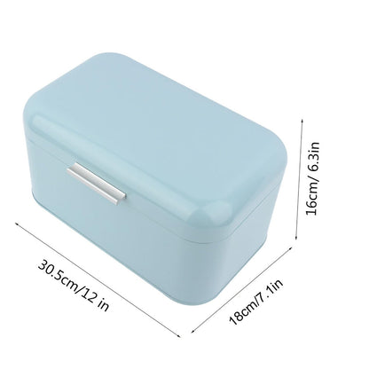Buachois Large Bread Box,Iron Bread Box with Lid,Metal Bread Storage Bin,Bread Keeper Container,Bread Containers Storage,Modern Solid Color Retro Style,for Kitchen Counter (B)