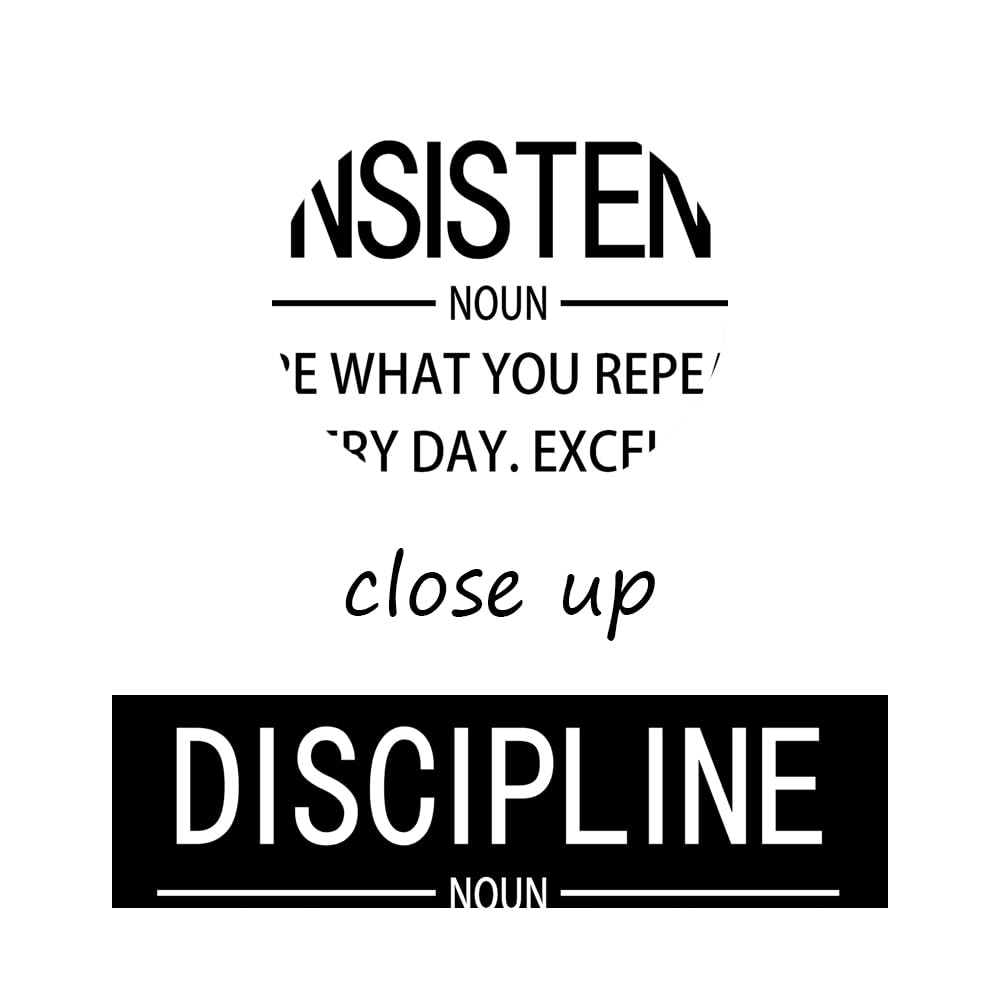 Motivational Wall Art for Office Consistency Discipline Noun Quote Inspirational Positive Poster Inspiration Canvas Painting Prints Wall for Living Room Home Decor Framed Artwork [24''W x 36''H]