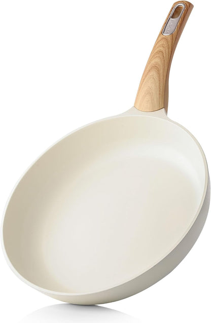 SENSARTE Nonstick Frying Pan - Healthy 8-Inch Omelette Skillet | PFOA Free White Cookware