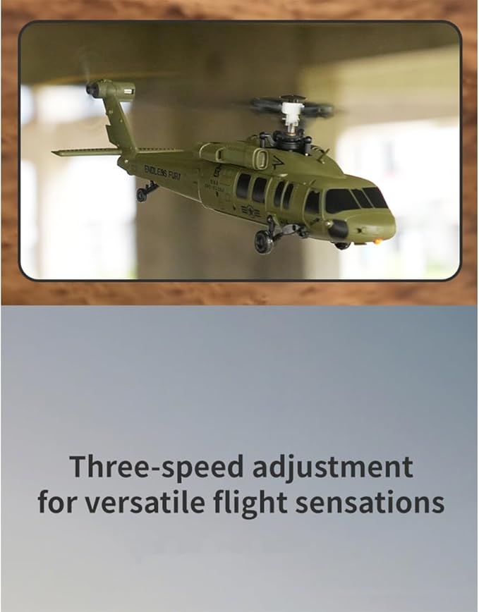 UH-60 2.4G 5CH Flybarless Scale RC Helicopter Model with Barometric Altitude Hold Optical Flow Positioning One-Key Inverted Flight (RTF)