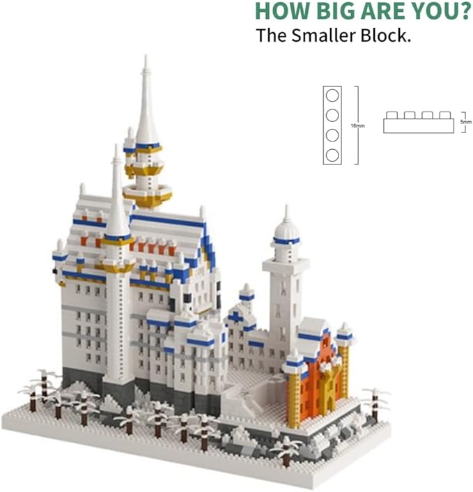 Famous Architecture ModelMicro Blocks Building SetsGermany Swan Stone Castle 2800+ PCS Mini Bricks Building Blocks Gift for Adults and Teens