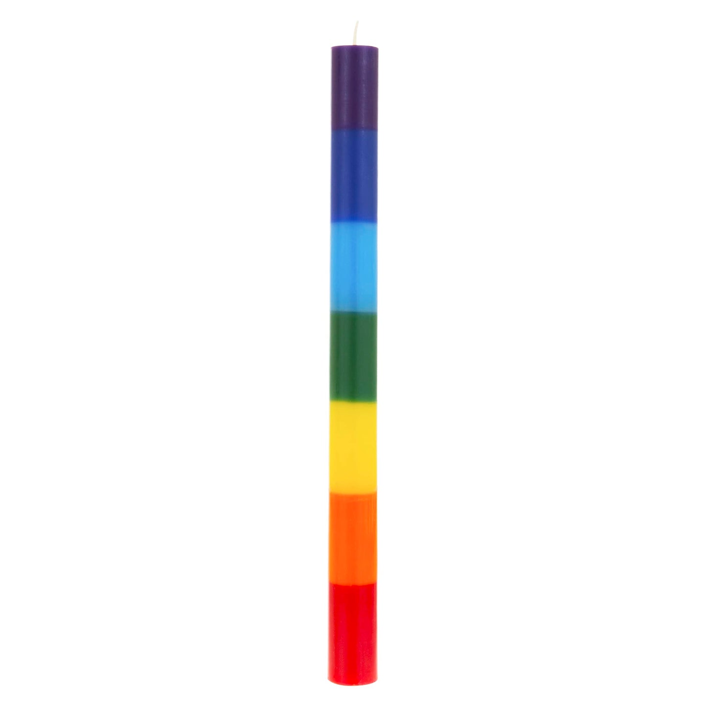 Mega Candles 5 pcs Unscented Multi Color Straight Taper Chakra Candles, Hand Poured Premium Wax Candle 12 Inch x 1 Inch, 100% Cotton Wick, Positive Healing Energy, Meditation, Relaxation, Reiki, Yoga