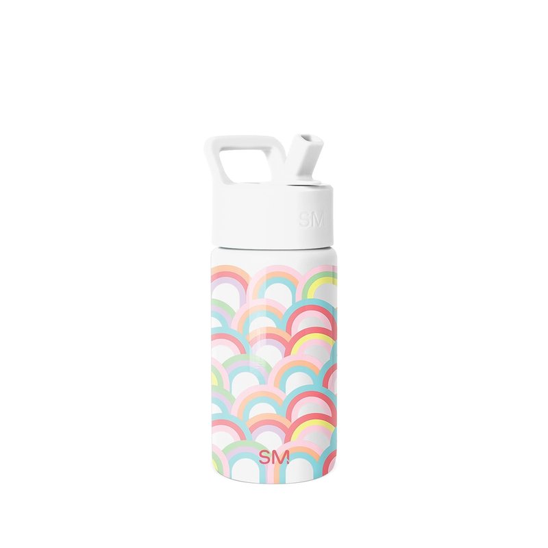 Simple Modern Kids Summit Water Bottle with Straw Lid | 14oz Stainless Steel Cup Insulated Tumbler for Toddlers, School | Rainbow Spark