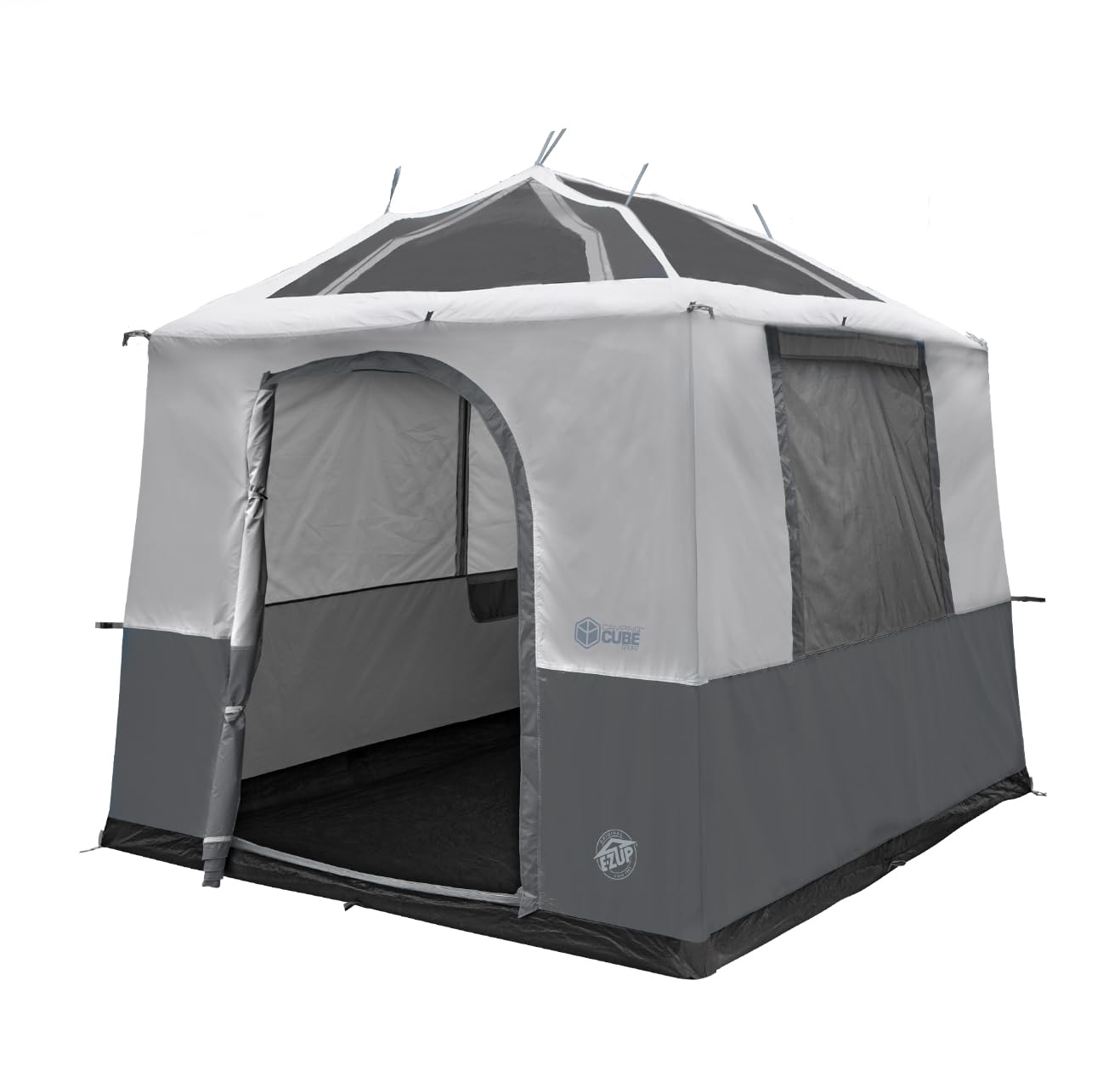 E-Z UP Camping Cube Sport, Converts 10' Angled Leg Canopy into Camping Tent, Grey (Canopy/SHELTER/Poles NOT Included)
