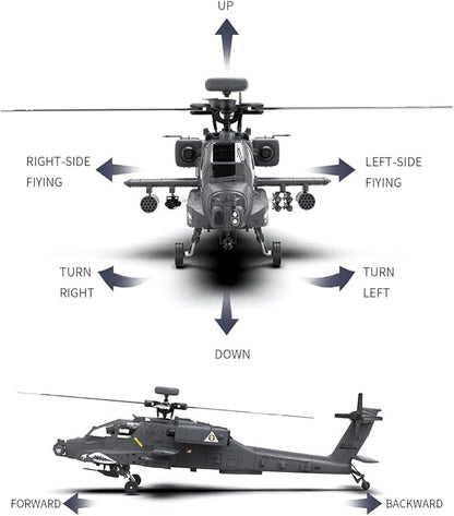 1/32 F11-S AH64 Apacche RC Helicopter 2.4G 6CH RC Dual-axis Co-Drive Flybarless 6G/3D Stunt Airplane Model with GPS and Camera (RTF Version)
