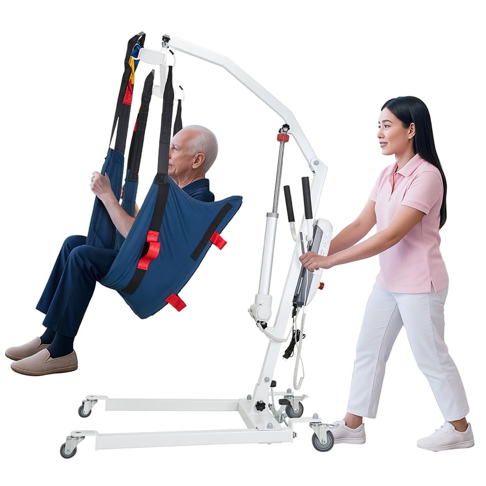 Coisioke Electric Patient Lift Premium Aluminum Folding Electric Patient Lift for Home Travel and Healthcare Efficient 440lbs Electric Body Lightweight Transfer Lift