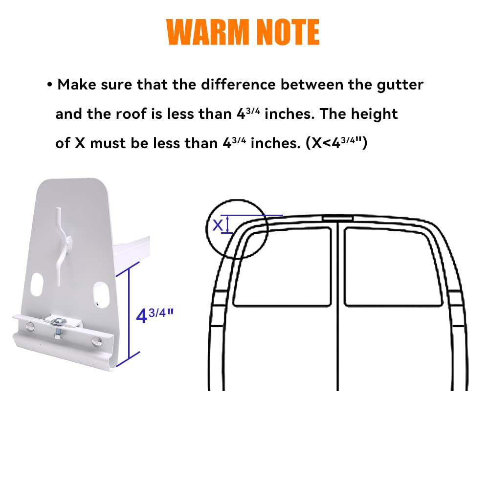 MELIPRON 800 lbs Van Roof Rack Fit for Chevy Express 1500 2500 3500, GMC Savana Cargo Van Ladder Rack with Rear Roller