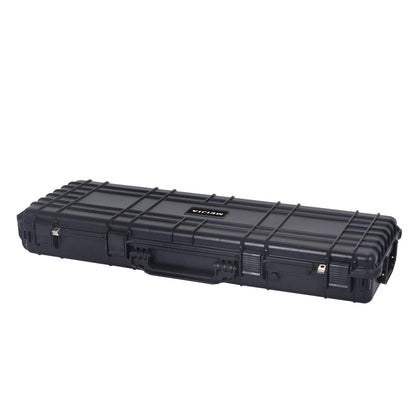 MEIJIA Portable Rolling Waterproof All Weather Hard Rifle Case With Wheels,Customized Fit Foam Inserted,Soft Grip Handle,44.37x15.98x6.1inches (Black)