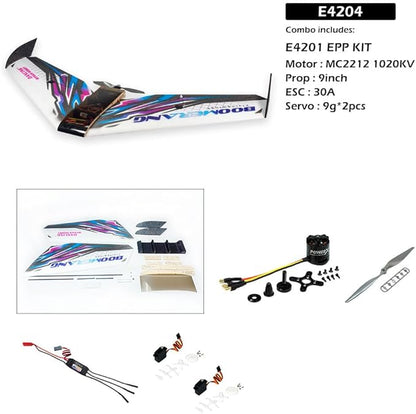 E42 EPP Flying Wing RC Airplane 1114mm Wingspan FPV Delta Wing Tail-Pusher - Glider Kit/Kit+Power Combo (KIT+Motor+Prop+ESC+Servos)