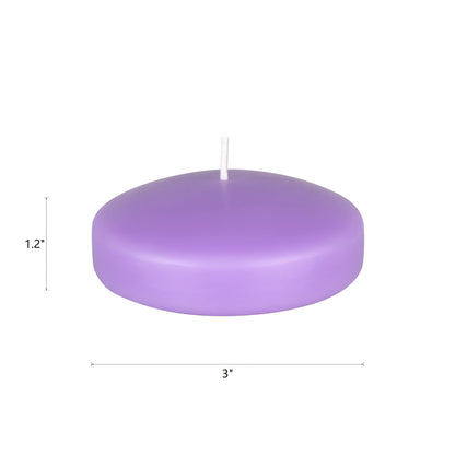 Mega Candles 12 pcs Unscented Lavender Floating Candles, Hand Poured Wax Candle 3 Inch Diameter, Home Décor, Wedding Receptions, Occasions, Festivities, Events, Meditations, Tranquility, Spa