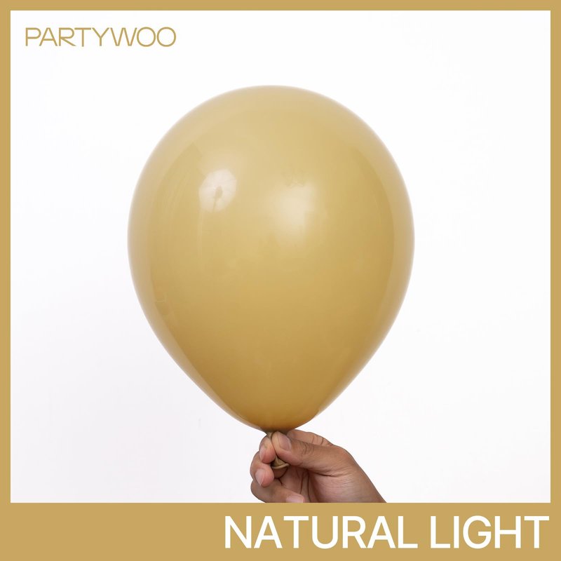 PartyWoo Tan Balloons 50pcs 12 Inch Light Brown Neutral Boho Coffee Latex Helium Balloons for Graduation Wedding Boy Baby Shower Safari Jungle Cowgirl Woodland Birthday Party Decorations Brown-F19