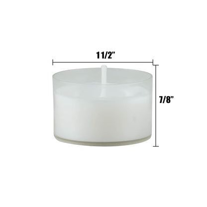 Stonebriar 48 Count White Unscented Smokeless Long Burning Clear Cup Tea Light Candles with 6 to 7 Hour Burn Time