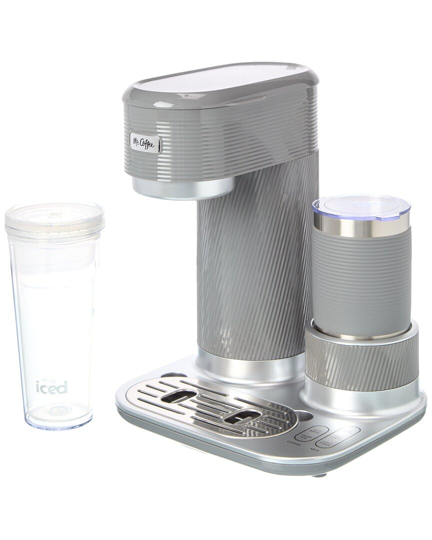 Mr. Coffee 4-in-1 Latte Lux Iced Hot Coffee Maker with Built-In Milk Frother Single-Serve 22 Ounces