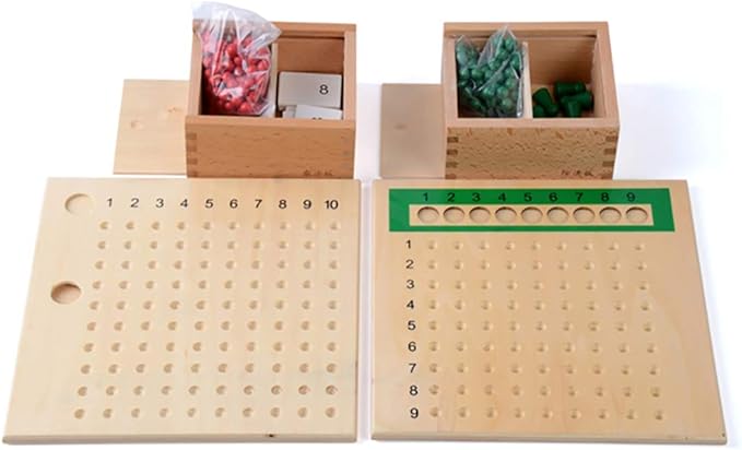Kghios Montessori Multiplication and Division Board Montessori Math Toys Material for Toddlers KidsMultiplication &amp Division Board