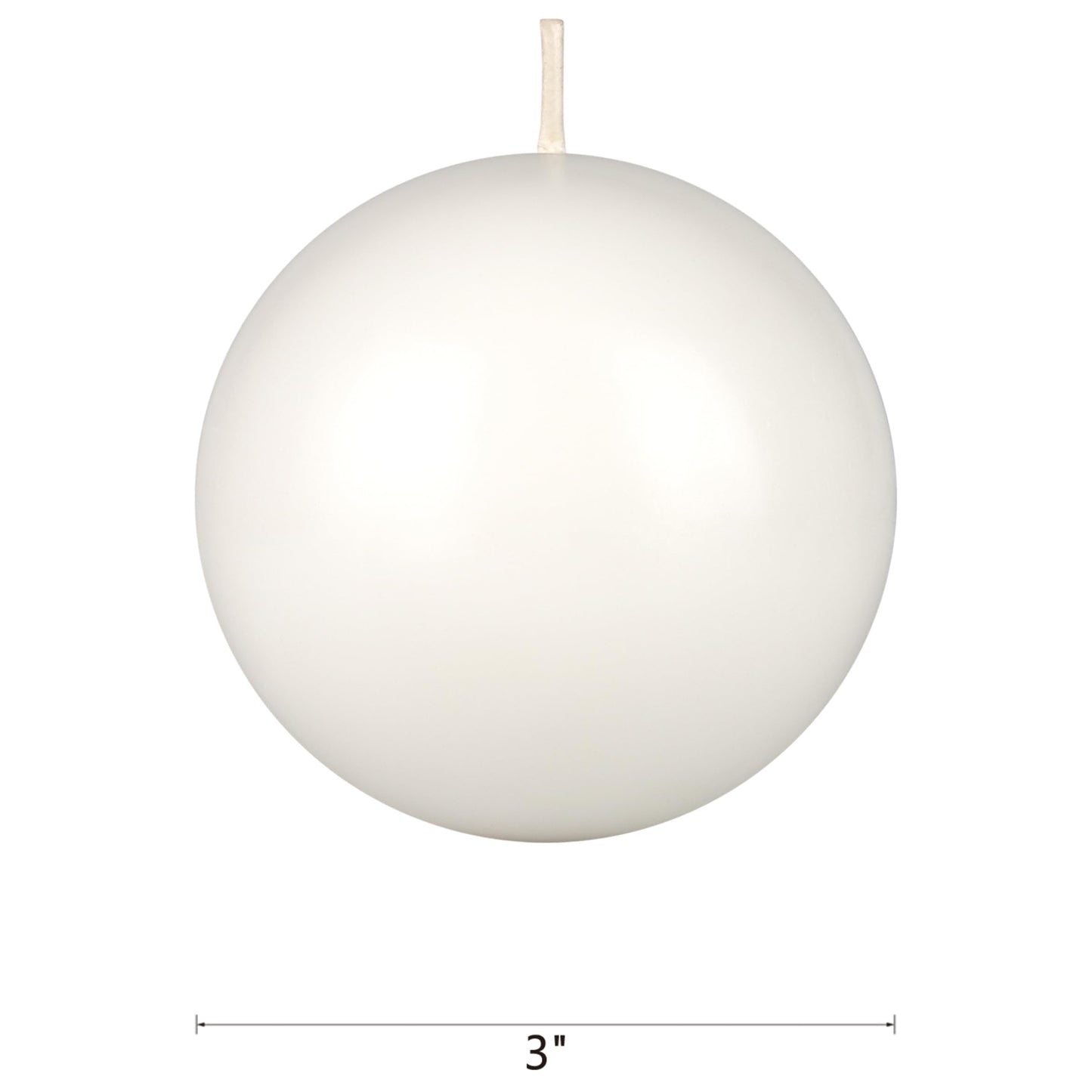 Mega Candles 3 pcs Unscented White Ball Round Candles, Hand Poured Premium Wax Candle 3 Inch x 3 Inch, Home Décor, Wedding Receptions, Occasions, Events, Festivities, Meditations, Relaxation