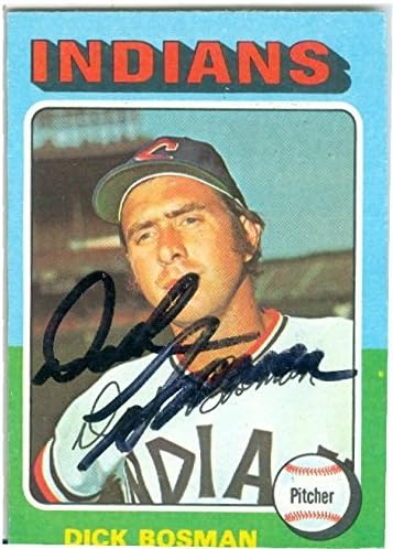 Sports Memorabilia Autograph Warehouse 246281 Dick Bosman Autographed Baseball Card - Cleveland Indians 1975 Topps Mini - No. 354