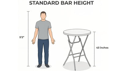 BTExpert 32” Round Bar Height Folding Table Set of 5 – 43” High Top Commercial Plastic Table, White Granite, Portable Heavy-Duty Cocktail Table for Wedding, Party, Event, Indoor Outdoor Use