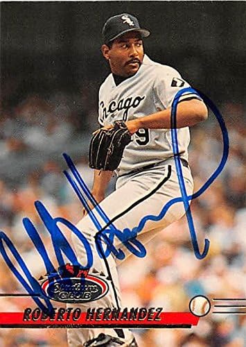 Sports Memorabilia Autograph Warehouse 248230 Roberto Hernandez Autographed Baseball Card - Chicago White Sox 1993 Topps Stadium Club - No. 21